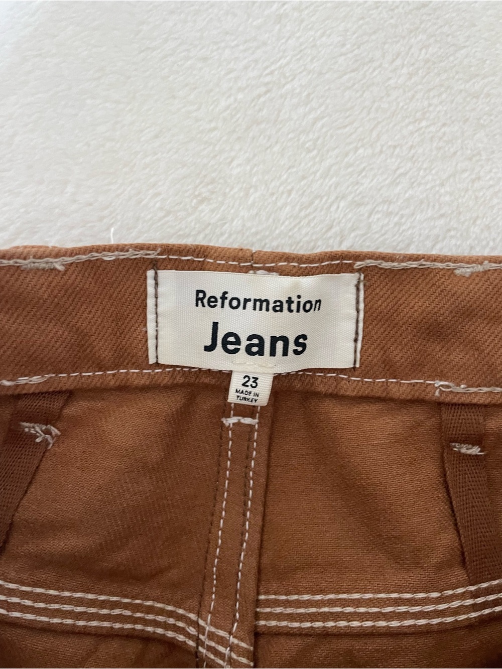 Reformation Kealy Carpenter Brown High-Rise Straight Pants - Picture 9 of 13